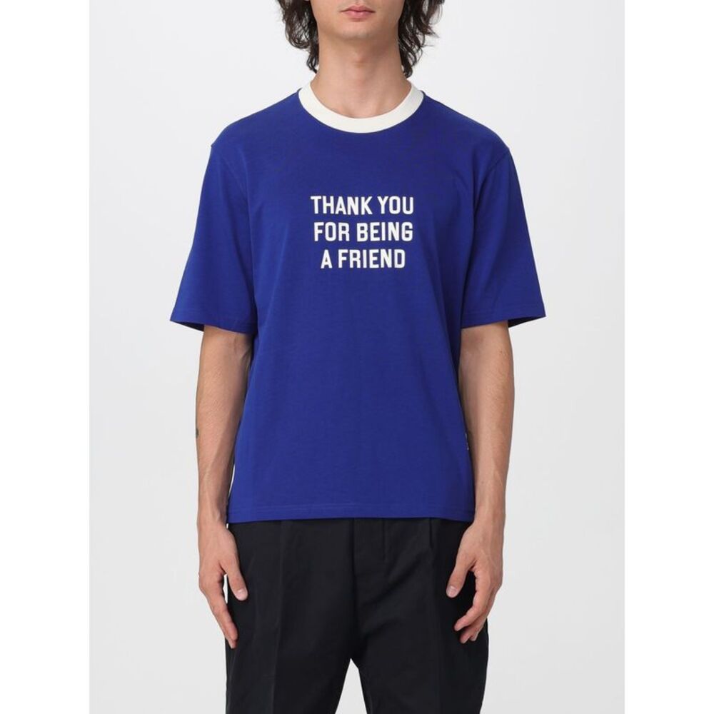 Ami Paris Men Ami Paris Cotton T-Shirt With Slogan And Embroidered Logo